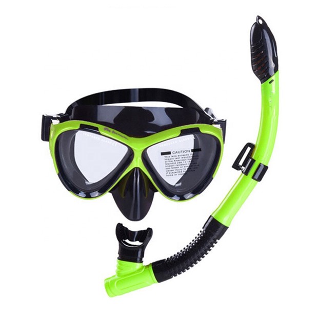 Diving and Snorkeling Mask with tube - Yellow